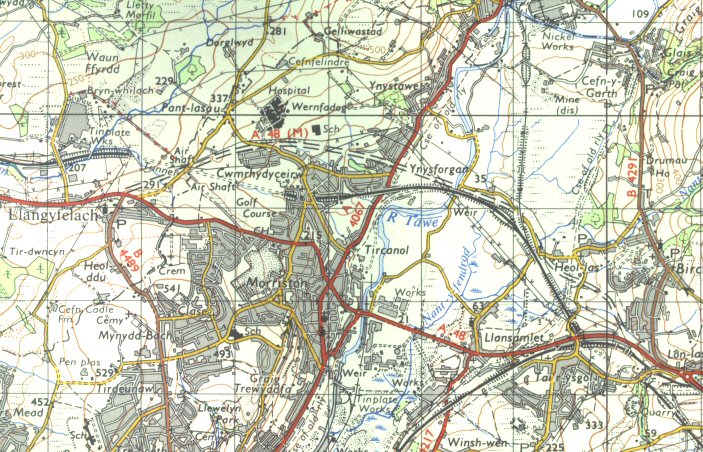 A48(M) Morriston Bypass map